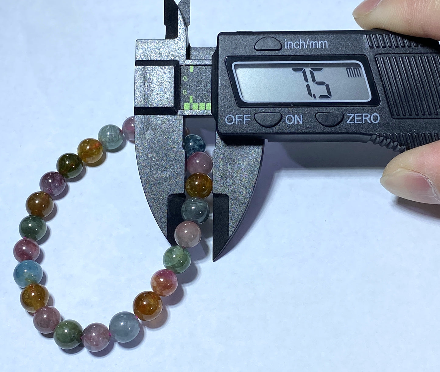 AAA++ Natural Authentic Tourmaline Bracelet,Tourmaline Round Bracelet,Rainbow Tourmaline Bracelet,Crystal Bracelet ET257