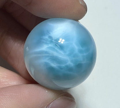 AAA++ Natural Authentic Dominican Larimar,Larimar Stone, Larimar Ball, Large Size Gem Ball,21mm Ball Larimar ET274