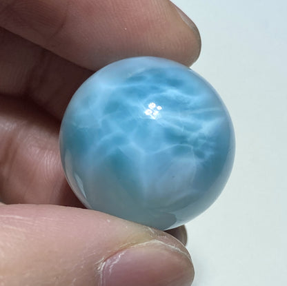 AAA++ Natural Authentic Dominican Larimar,Larimar Stone, Larimar Ball, Large Size Gem Ball,21mm Ball Larimar ET274