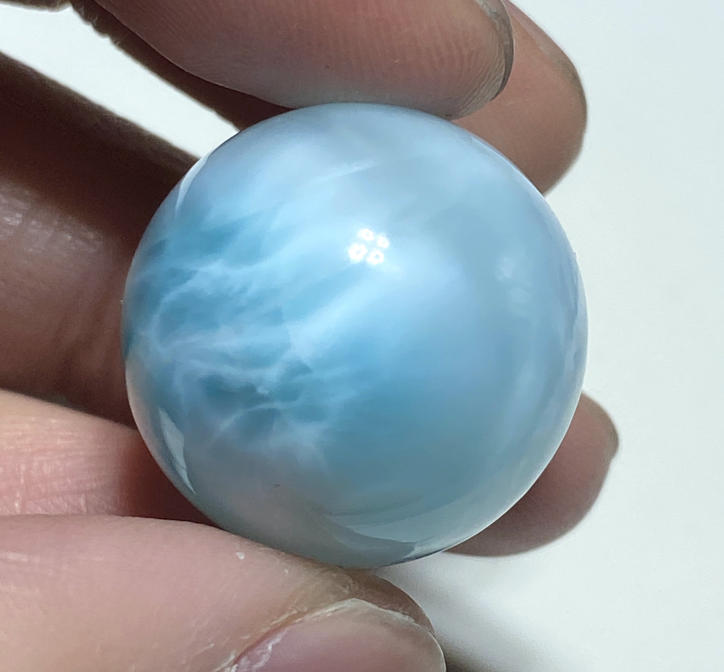 AAA++ Natural Authentic Dominican Larimar,Larimar Stone, Larimar Ball, Large Size Gem Ball,21mm Ball Larimar ET274