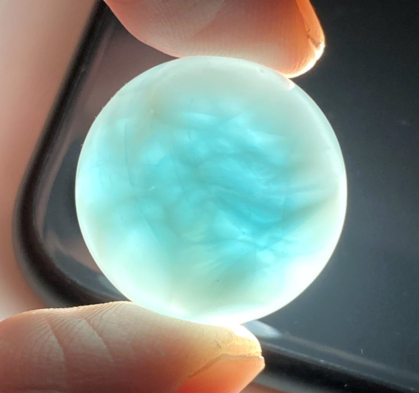 AAA++ Natural Authentic Dominican Larimar,Larimar Stone, Larimar Ball, Large Size Gem Ball,21mm Ball Larimar ET274