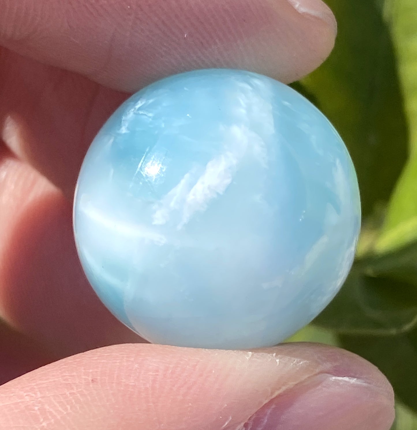 AAA++ Natural Authentic Dominican Larimar,Larimar Stone, Larimar Ball, Large Size Gem Ball,21mm Ball Larimar ET274