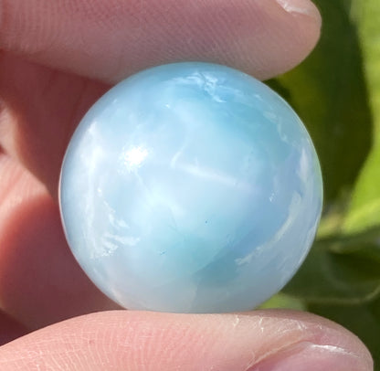 AAA++ Natural Authentic Dominican Larimar,Larimar Stone, Larimar Ball, Large Size Gem Ball,21mm Ball Larimar ET274