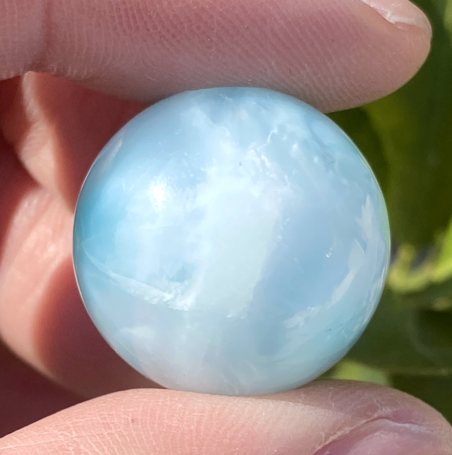 AAA++ Natural Authentic Dominican Larimar,Larimar Stone, Larimar Ball, Large Size Gem Ball,21mm Ball Larimar ET274