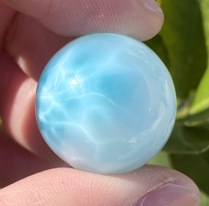 AAA++ Natural Authentic Dominican Larimar,Larimar Stone, Larimar Ball, Large Size Gem Ball,21mm Ball Larimar ET274