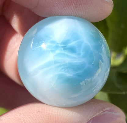 AAA++ Natural Authentic Dominican Larimar,Larimar Stone, Larimar Ball, Large Size Gem Ball,21mm Ball Larimar ET274