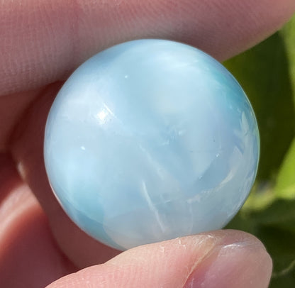 AAA++ Natural Authentic Dominican Larimar,Larimar Stone, Larimar Ball, Large Size Gem Ball,21mm Ball Larimar ET274