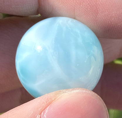 AAA++ Natural Authentic Dominican Larimar,Larimar Stone, Larimar Ball, Large Size Gem Ball,21mm Ball Larimar ET274