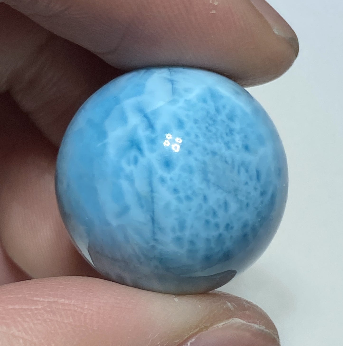 AAA++ Natural Authentic Dominican Larimar,Larimar Stone, Larimar Ball, Large Size Gem Ball,21mm Ball Larimar ET275