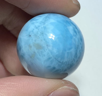 AAA++ Natural Authentic Dominican Larimar,Larimar Stone, Larimar Ball, Large Size Gem Ball,21mm Ball Larimar ET275