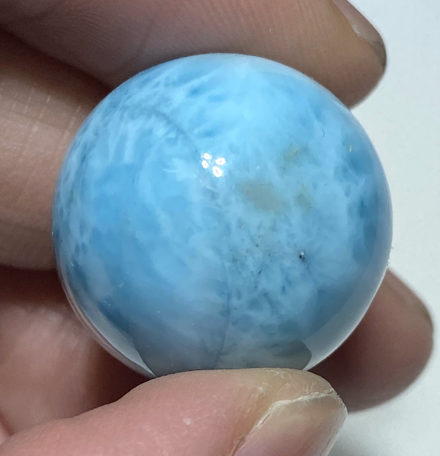 AAA++ Natural Authentic Dominican Larimar,Larimar Stone, Larimar Ball, Large Size Gem Ball,21mm Ball Larimar ET275