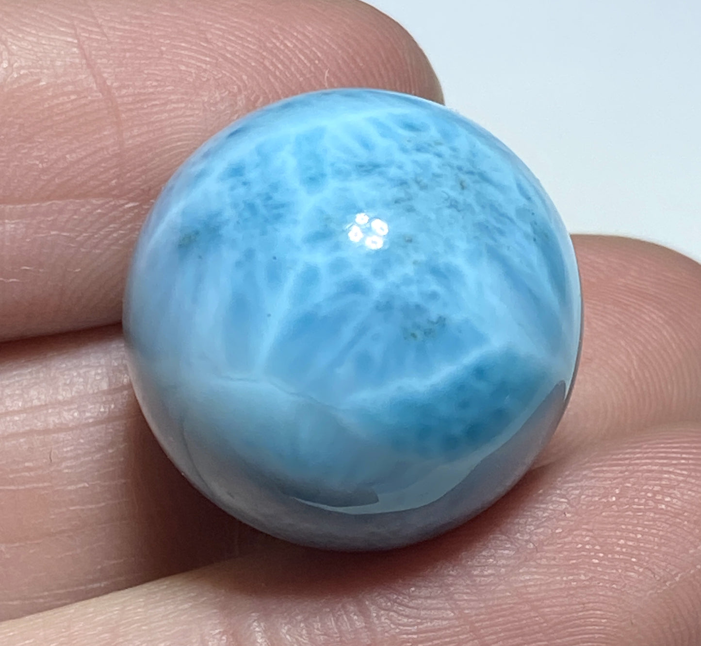 AAA++ Natural Authentic Dominican Larimar,Larimar Stone, Larimar Ball, Large Size Gem Ball,21mm Ball Larimar ET275