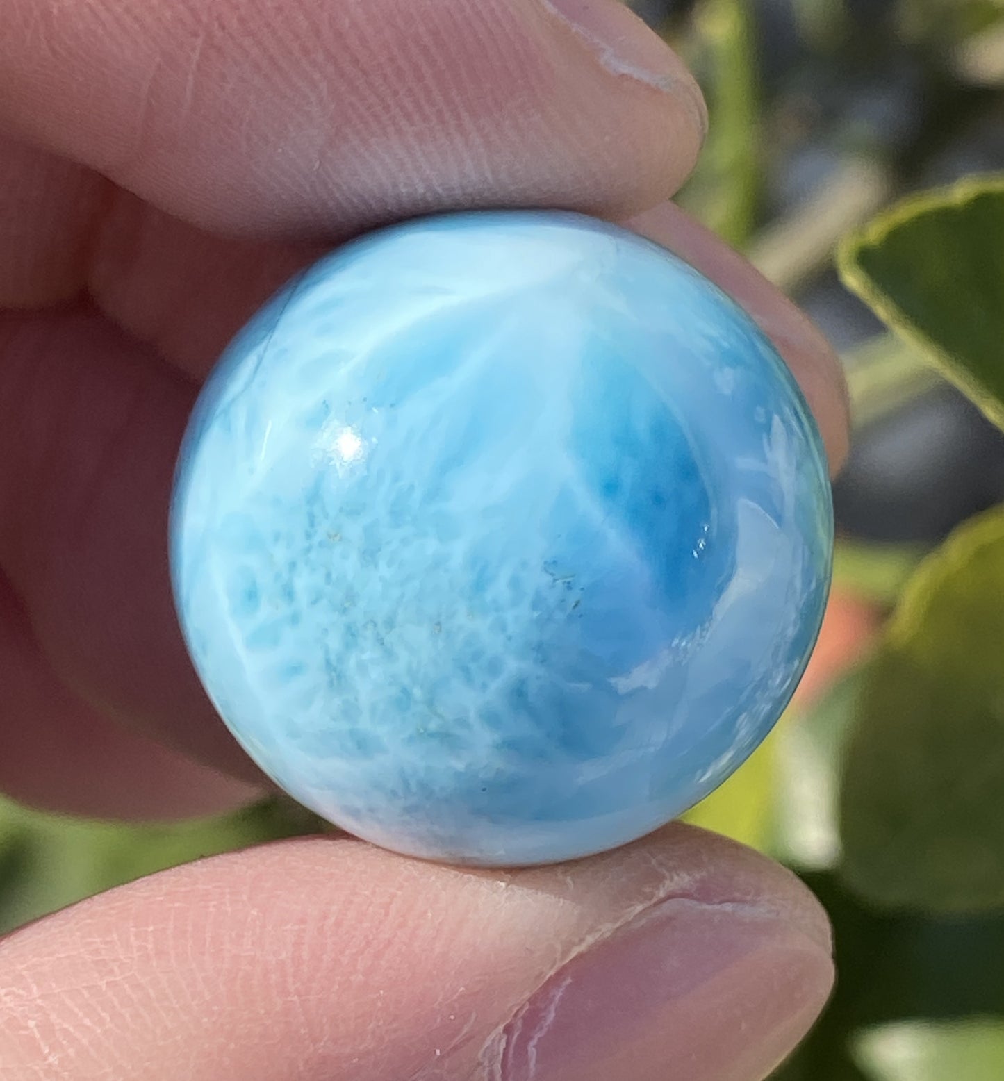 AAA++ Natural Authentic Dominican Larimar,Larimar Stone, Larimar Ball, Large Size Gem Ball,21mm Ball Larimar ET275