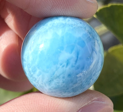 AAA++ Natural Authentic Dominican Larimar,Larimar Stone, Larimar Ball, Large Size Gem Ball,21mm Ball Larimar ET275