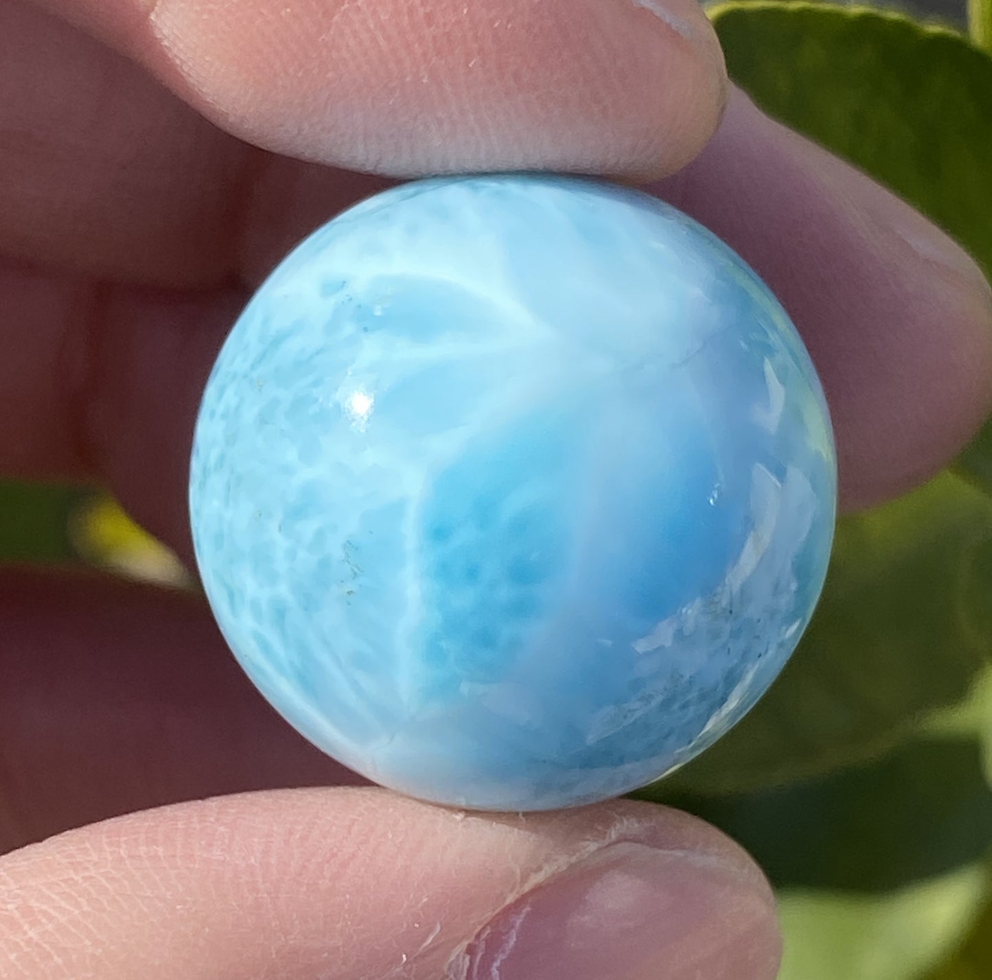 AAA++ Natural Authentic Dominican Larimar,Larimar Stone, Larimar Ball, Large Size Gem Ball,21mm Ball Larimar ET275