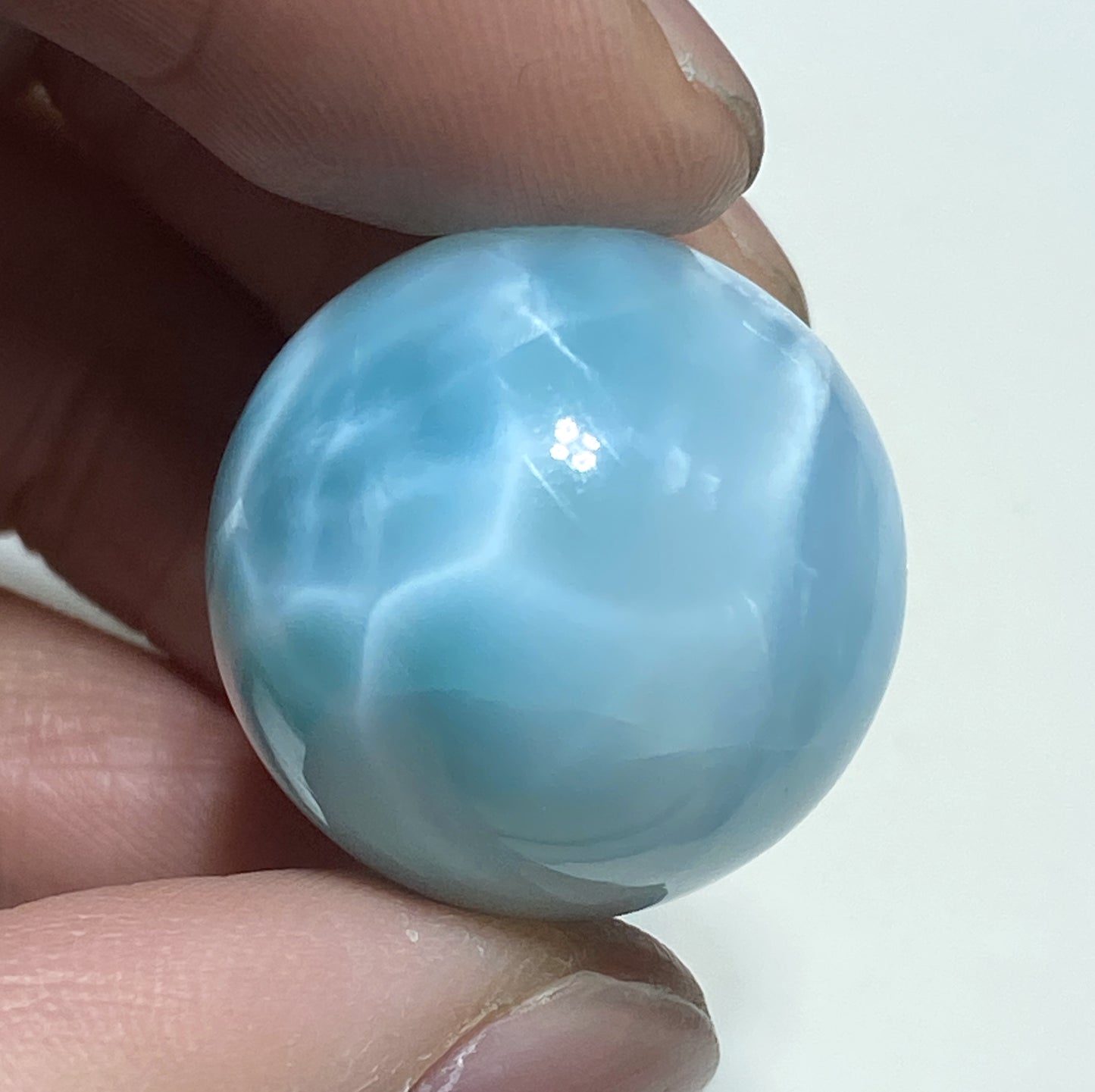 AAA++ Natural Authentic Dominican Dominican Larimar,Larimar Stone, Larimar Ball, Large Size Gem Ball,21mm Ball Larimar ET276