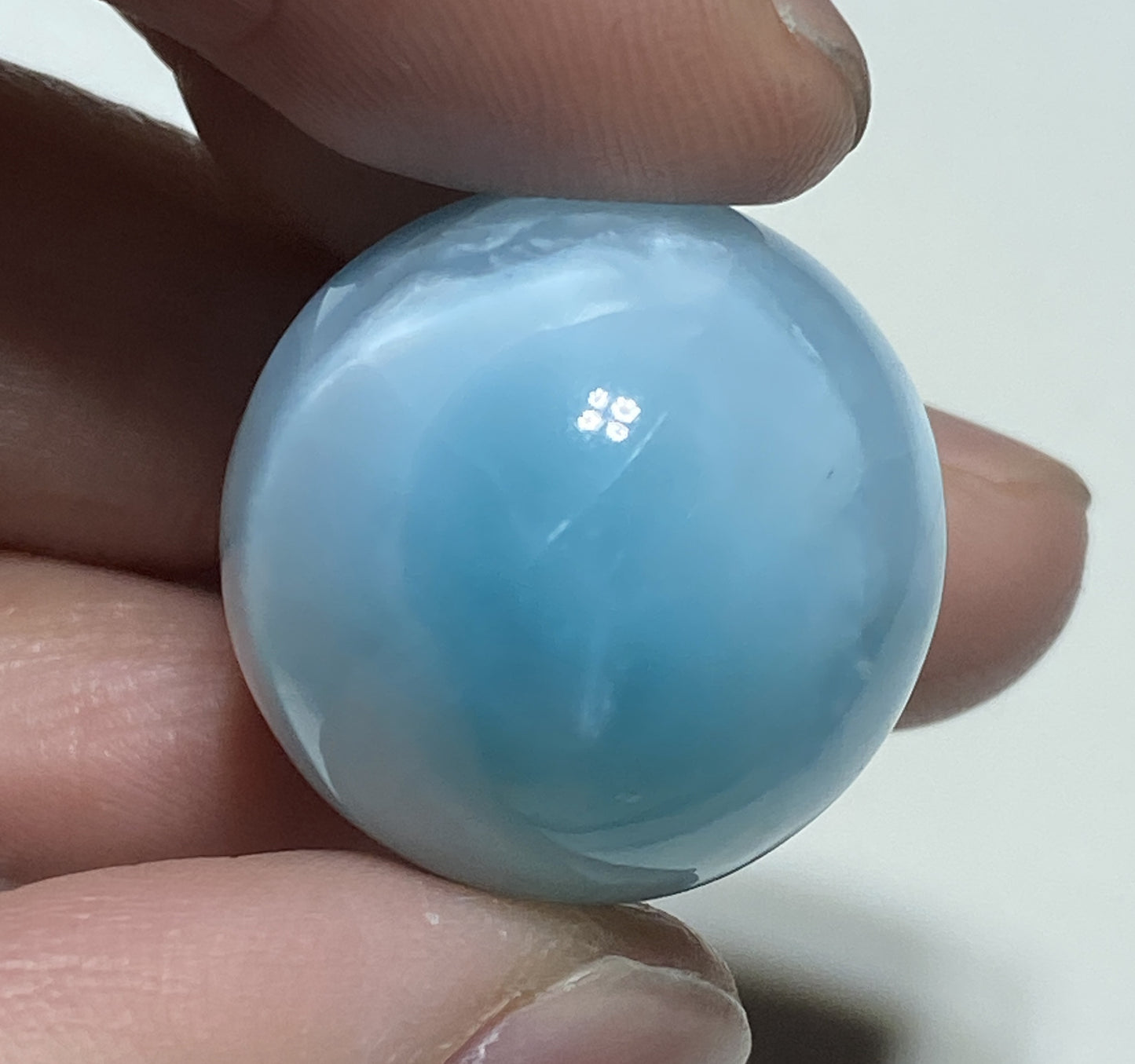 AAA++ Natural Authentic Dominican Dominican Larimar,Larimar Stone, Larimar Ball, Large Size Gem Ball,21mm Ball Larimar ET276