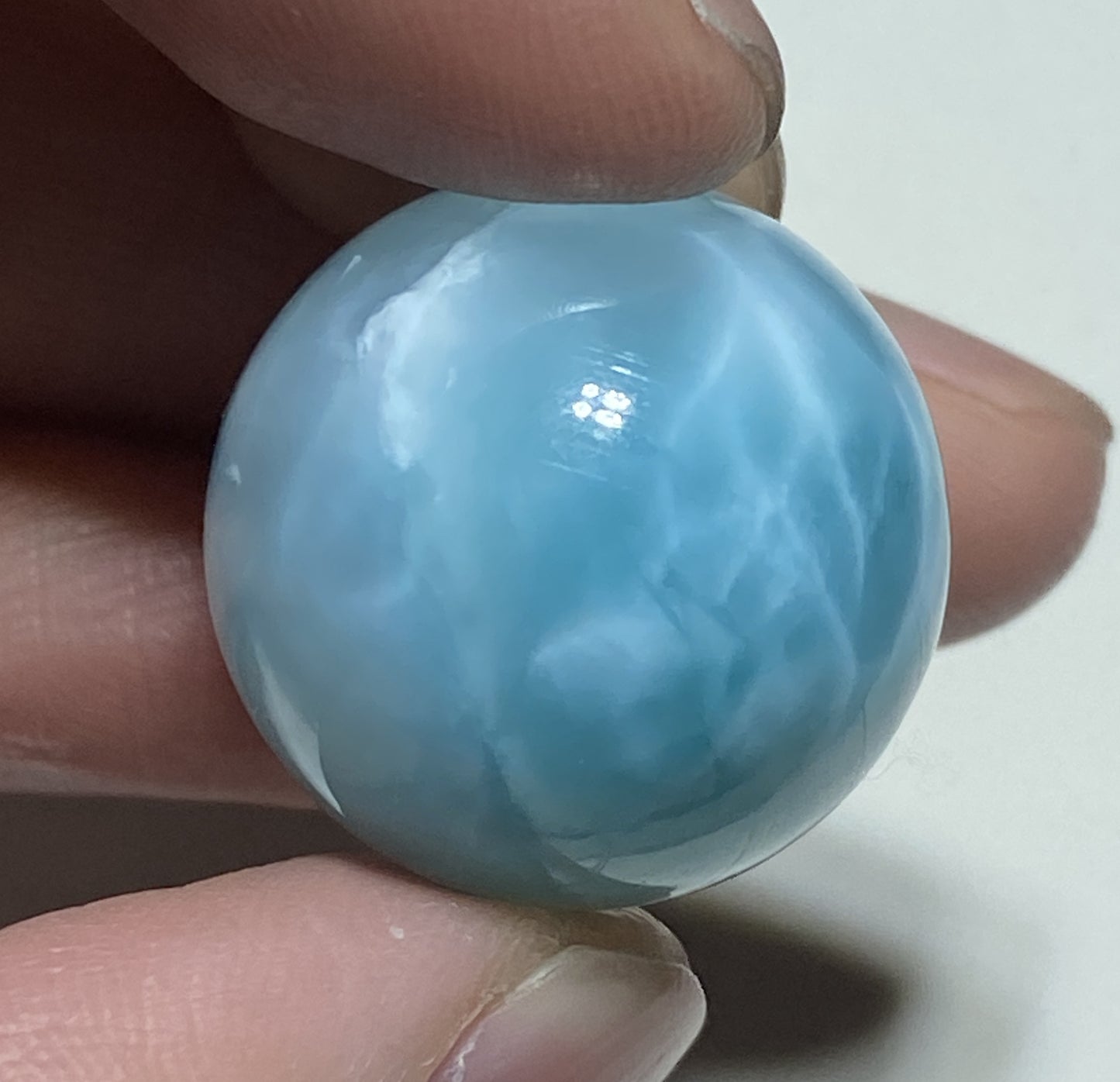 AAA++ Natural Authentic Dominican Dominican Larimar,Larimar Stone, Larimar Ball, Large Size Gem Ball,21mm Ball Larimar ET276