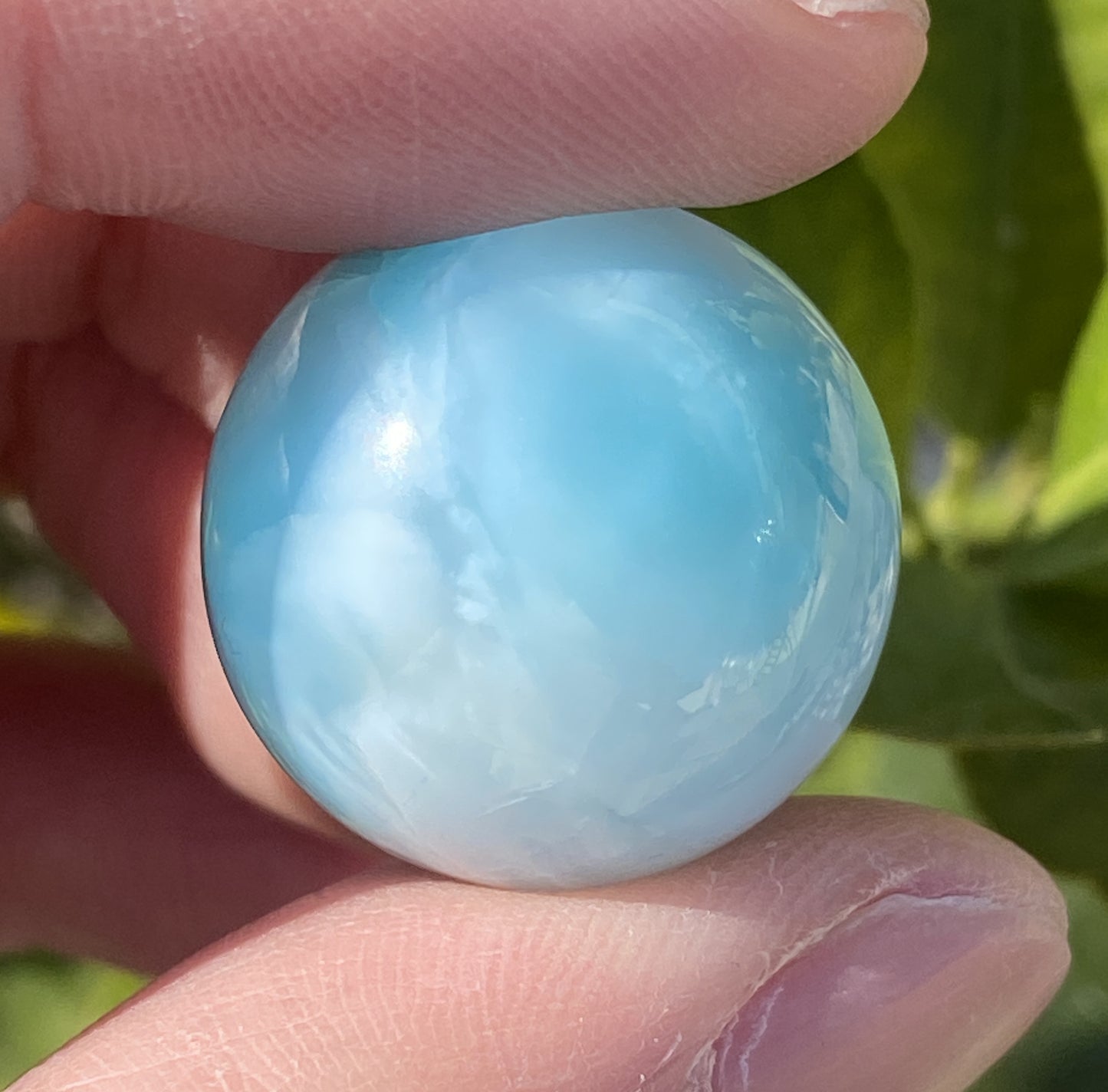 AAA++ Natural Authentic Dominican Dominican Larimar,Larimar Stone, Larimar Ball, Large Size Gem Ball,21mm Ball Larimar ET276