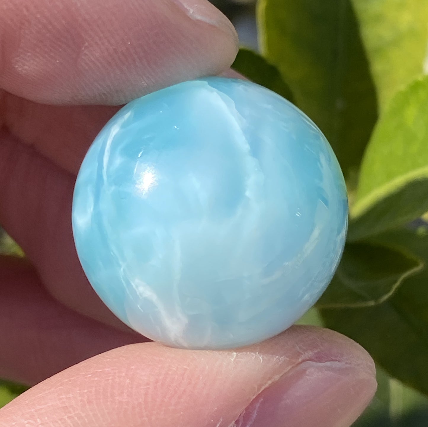 AAA++ Natural Authentic Dominican Dominican Larimar,Larimar Stone, Larimar Ball, Large Size Gem Ball,21mm Ball Larimar ET276