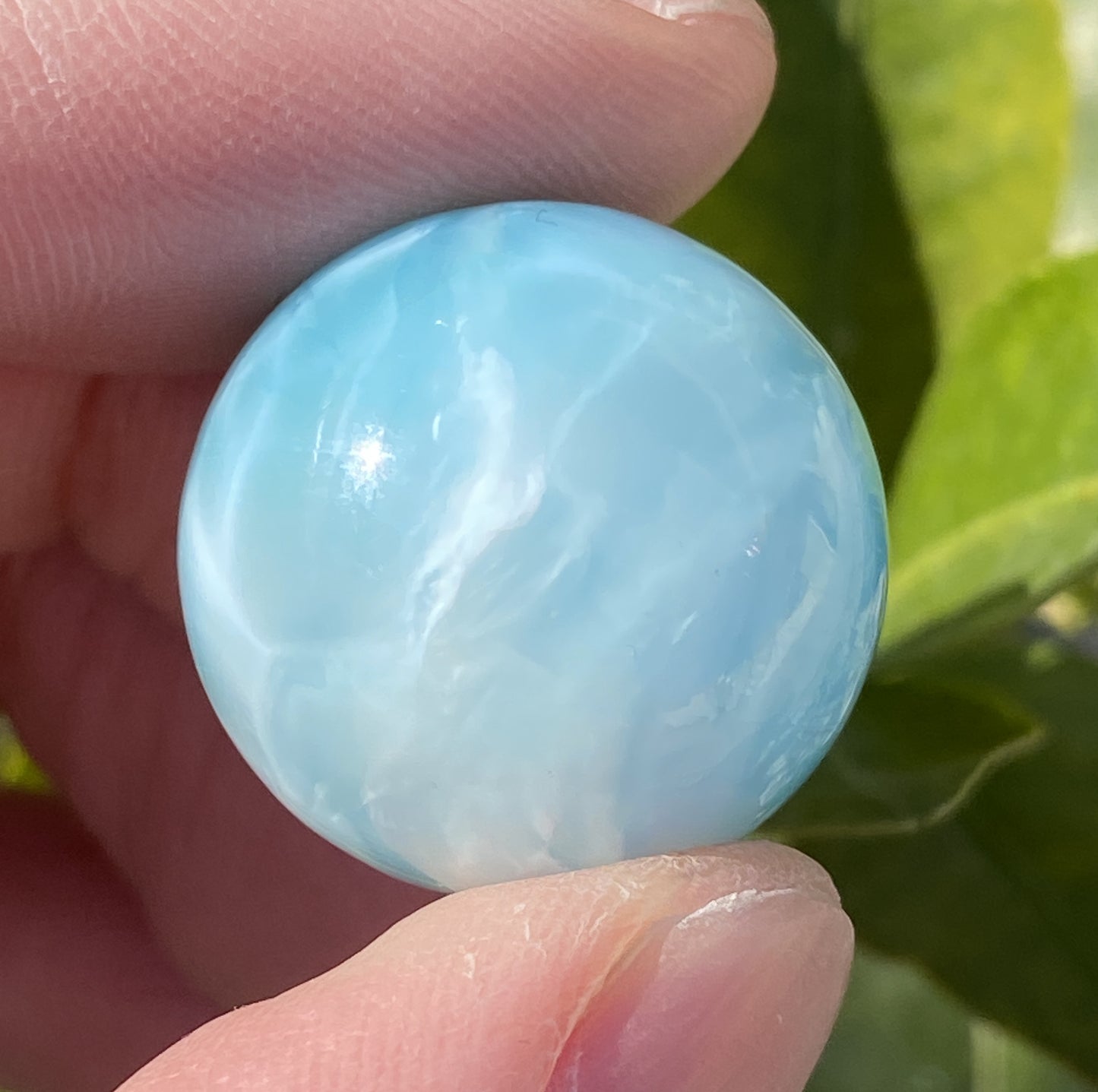 AAA++ Natural Authentic Dominican Dominican Larimar,Larimar Stone, Larimar Ball, Large Size Gem Ball,21mm Ball Larimar ET276