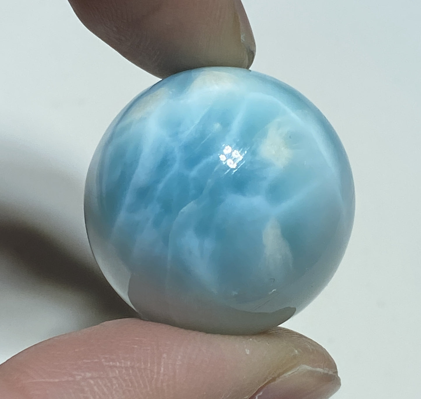 AAA++ Natural Authentic Dominican Dominican Larimar,Larimar Stone, Larimar Ball, Large Size Gem Ball,24mm Ball Larimar ET278