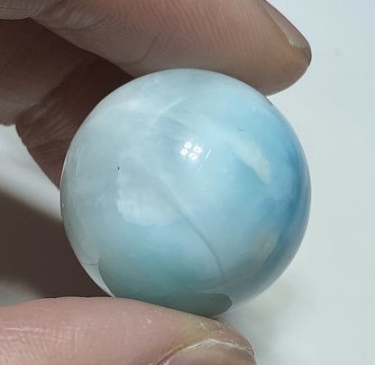 AAA++ Natural Authentic Dominican Dominican Larimar,Larimar Stone, Larimar Ball, Large Size Gem Ball,24mm Ball Larimar ET278