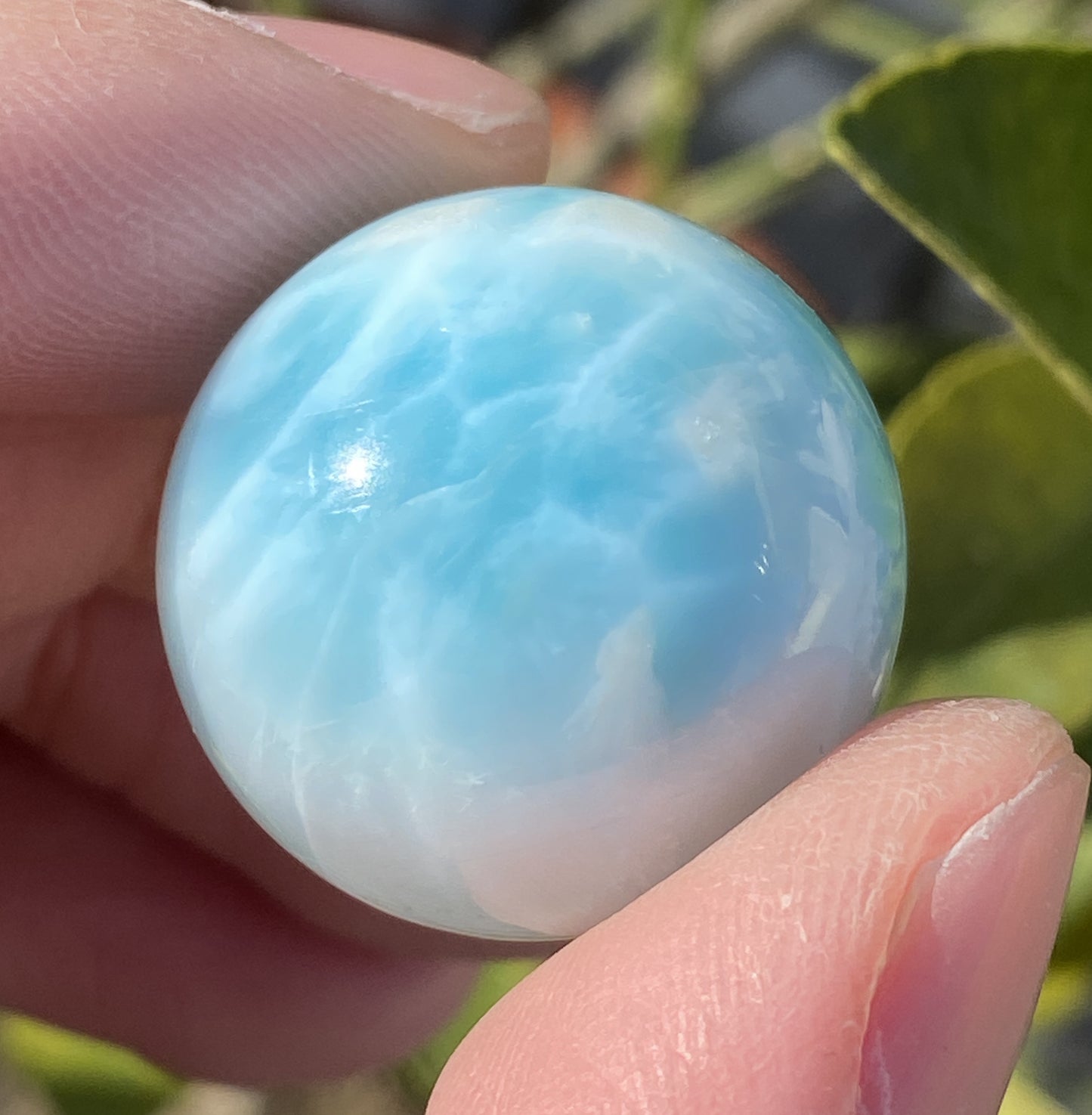 AAA++ Natural Authentic Dominican Dominican Larimar,Larimar Stone, Larimar Ball, Large Size Gem Ball,24mm Ball Larimar ET278