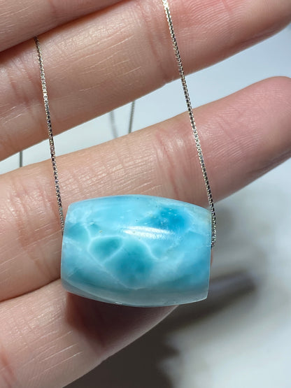 AAA Natural Authentic Dominican Larimar Necklace,Larimar Stone, Larimar Jewelry,Pendant Necklace,Silver Necklace et279