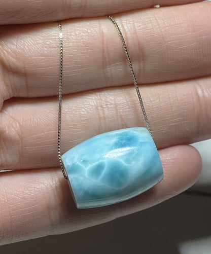 AAA Natural Authentic Dominican Larimar Necklace,Larimar Stone, Larimar Jewelry,Pendant Necklace,Silver Necklace et279