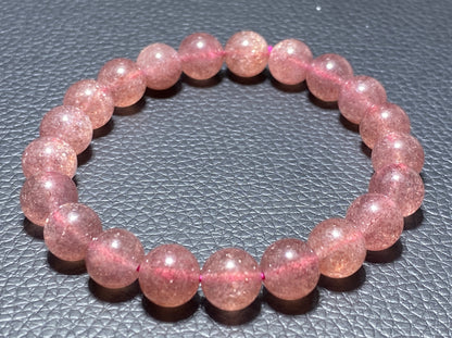 AAAA Natrual Strawberry Quartz Bracelet,9mm Bracelet,Crystal Bracelet,Gemstone Bracelet,Birthday Gift ET281