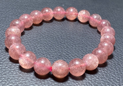 AAAA Natrual Strawberry Quartz Bracelet,9mm Bracelet,Crystal Bracelet,Gemstone Bracelet,Birthday Gift ET281