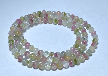 AAA++ Natural Authentic Tourmaline Bracelet,Tourmaline Round Bracelet,Rainbow Tourmaline Bracelet,Crystal Bracelet ET152