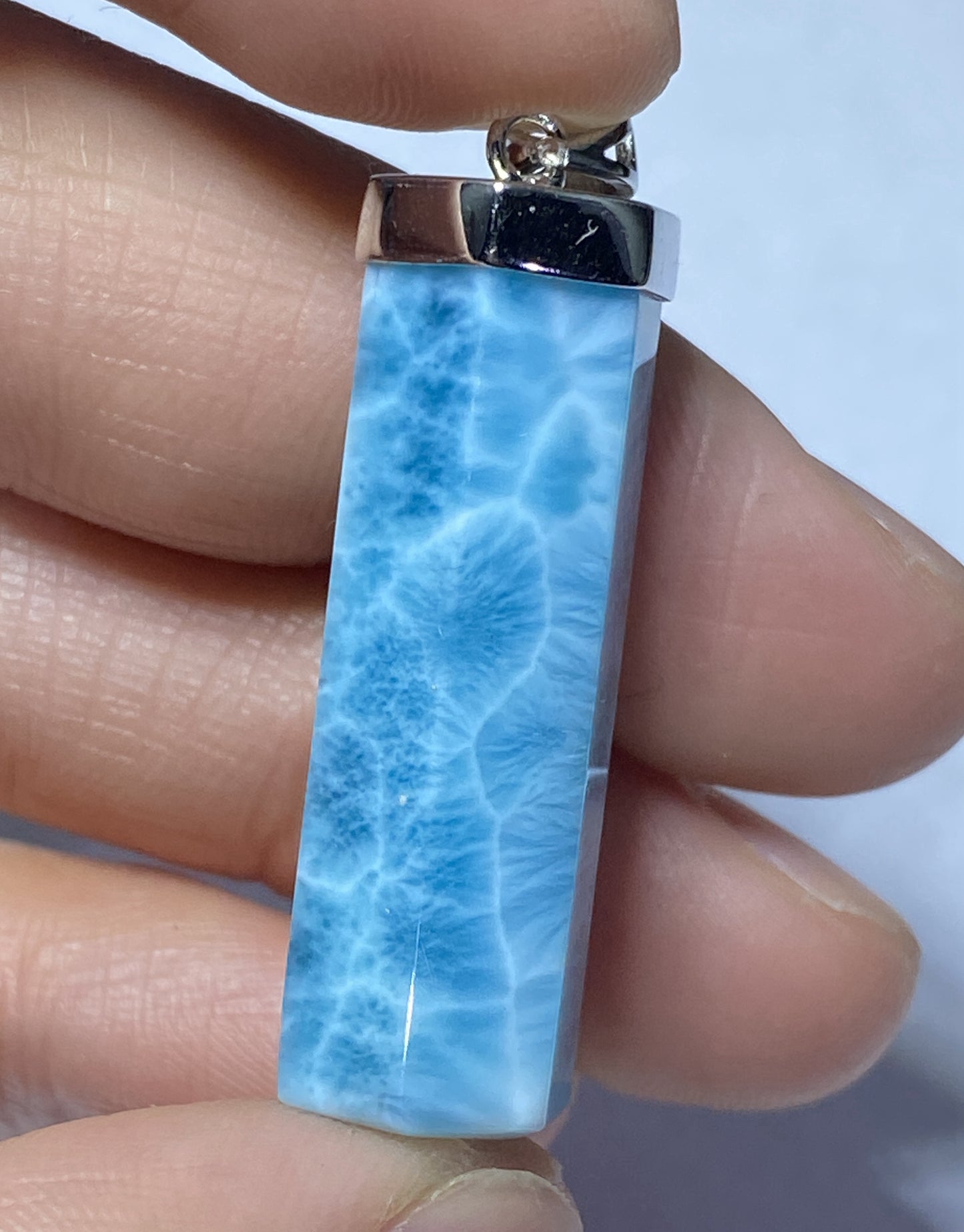 AAAA Natural Dominican Larimar Pendant,Larimar Jewelry,Pendant Necklace,Gems Jewelry,Crystal Jewelry,Personalized Gift ET326