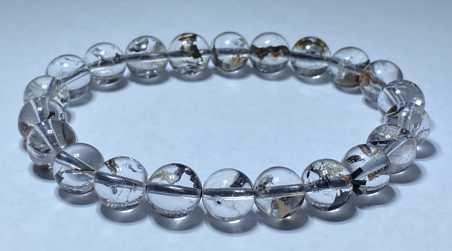 Herkimer Diamond Bracelect,AAA+ Natural Herkimer Diamond Bracelect,8mm herkimer diamond quartz,Crystal Bracelet ET1023