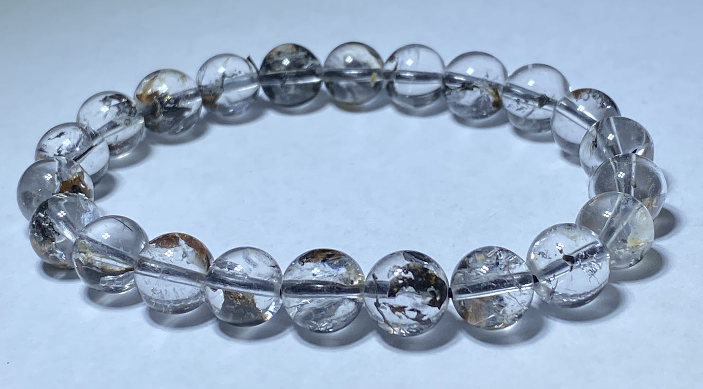 Herkimer Diamond Bracelect,AAA+ Natural Herkimer Diamond Bracelect,8mm herkimer diamond quartz,Crystal Bracelet ET1023