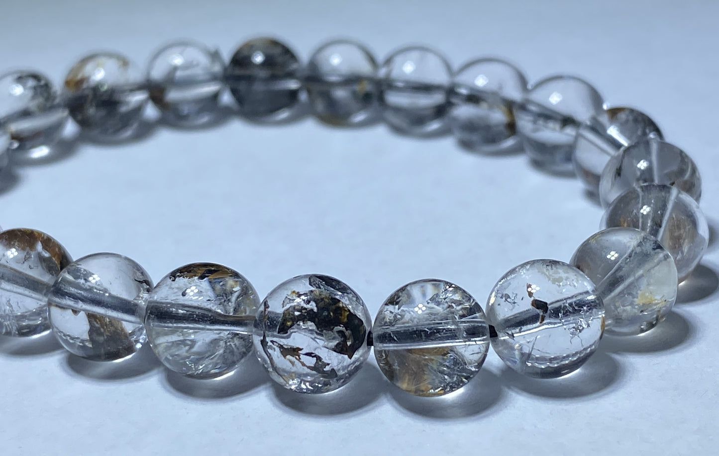 Herkimer Diamond Bracelect,AAA+ Natural Herkimer Diamond Bracelect,8mm herkimer diamond quartz,Crystal Bracelet ET1023