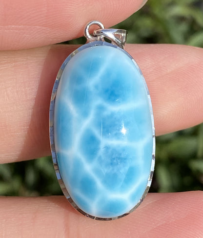 Larimar,AAAA Natural Dominican Larimar Pendant,Larimar Bracelet,Anniversary Gift, Larimar Jewelry,SilverJewelry ET376