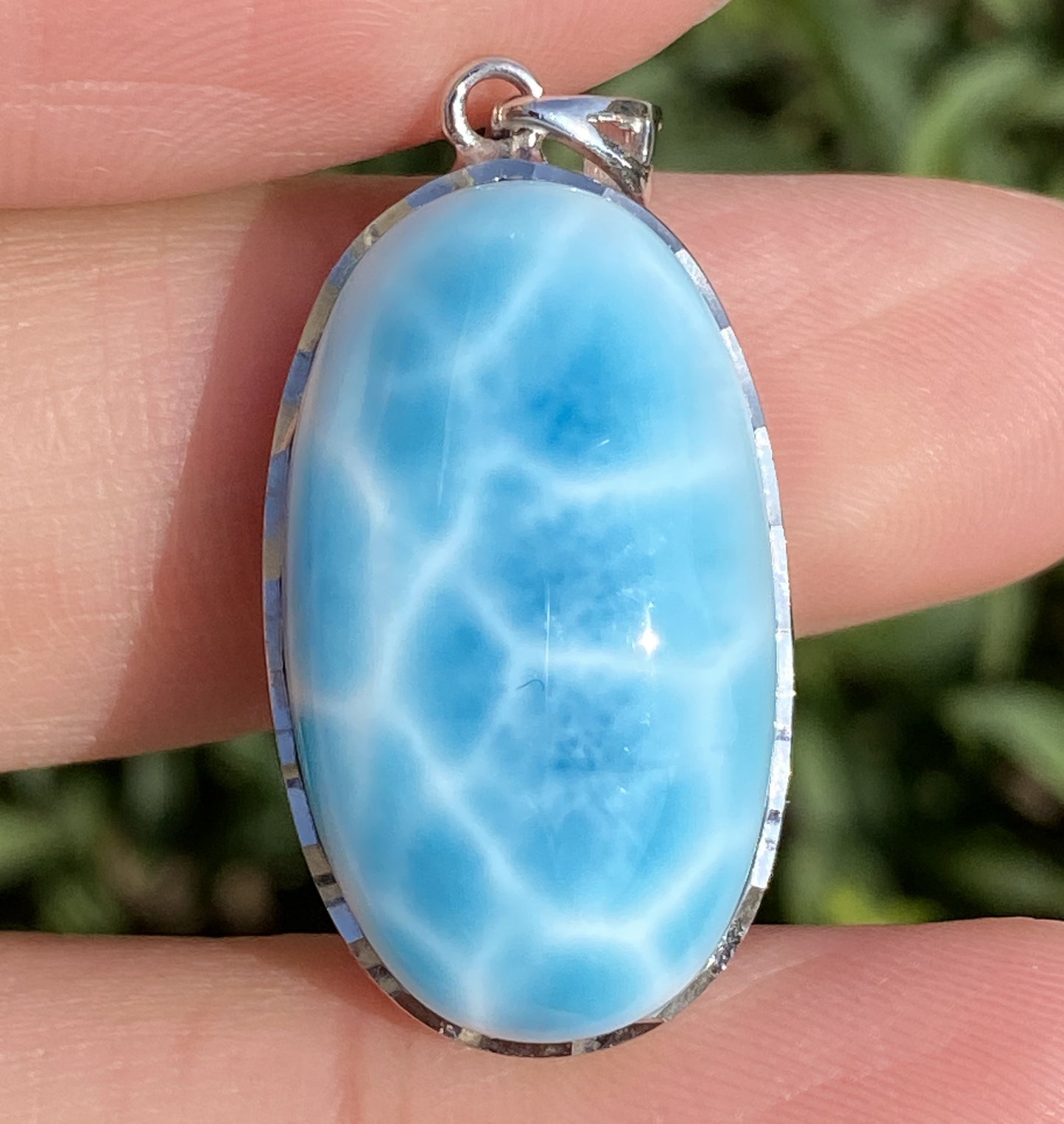 Larimar,AAAA Natural Dominican Larimar Pendant,Larimar Bracelet,Anniversary Gift, Larimar Jewelry,SilverJewelry ET376