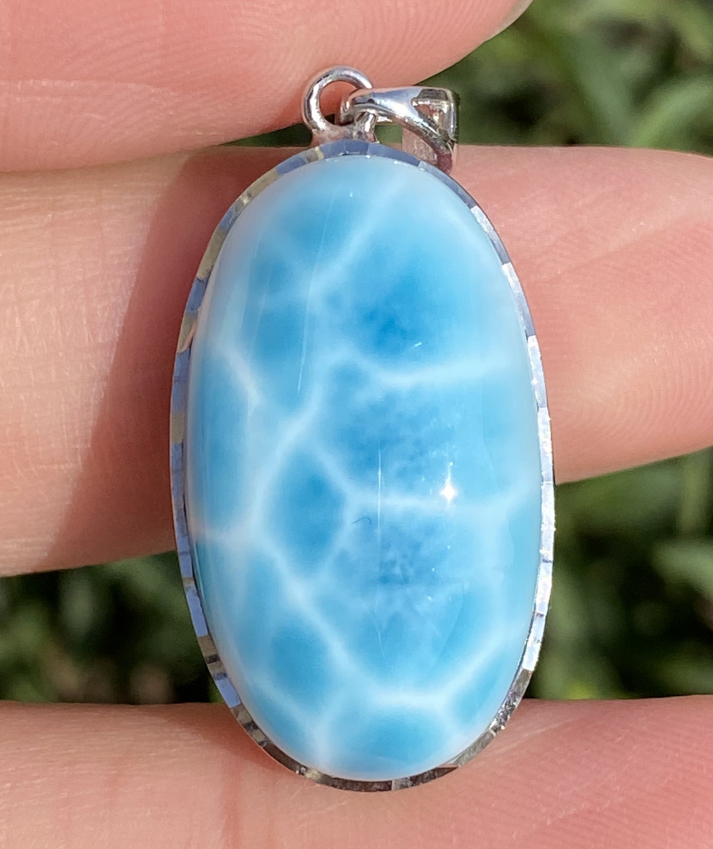 Larimar,AAAA Natural Dominican Larimar Pendant,Larimar Bracelet,Anniversary Gift, Larimar Jewelry,SilverJewelry ET376