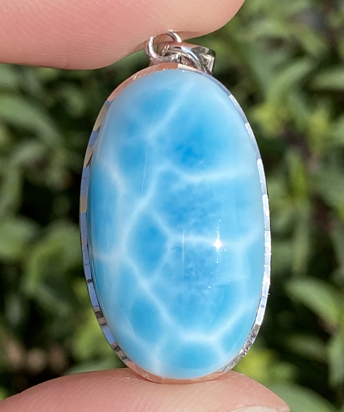 Larimar,AAAA Natural Dominican Larimar Pendant,Larimar Bracelet,Anniversary Gift, Larimar Jewelry,SilverJewelry ET376