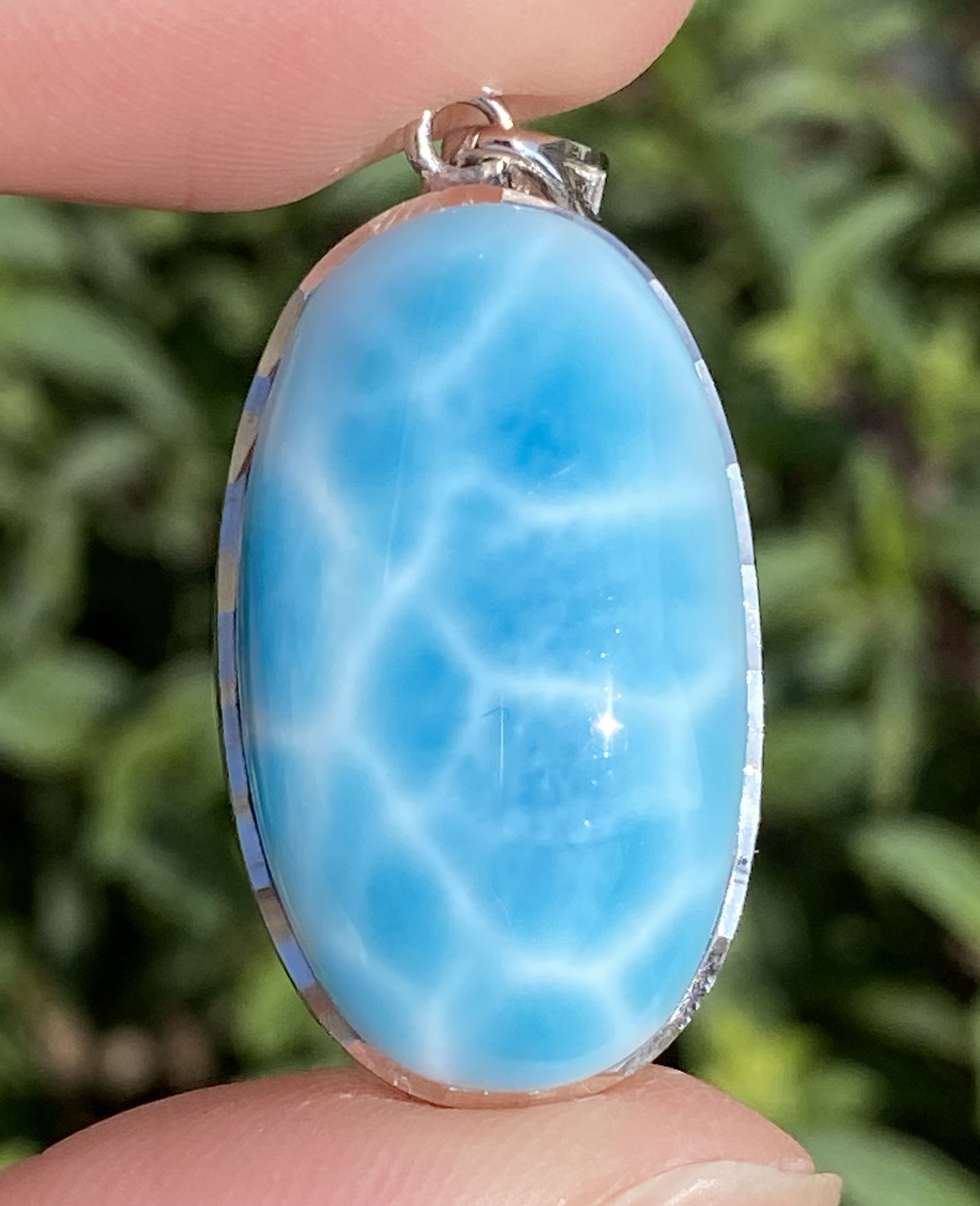 Larimar,AAAA Natural Dominican Larimar Pendant,Larimar Bracelet,Anniversary Gift, Larimar Jewelry,SilverJewelry ET376