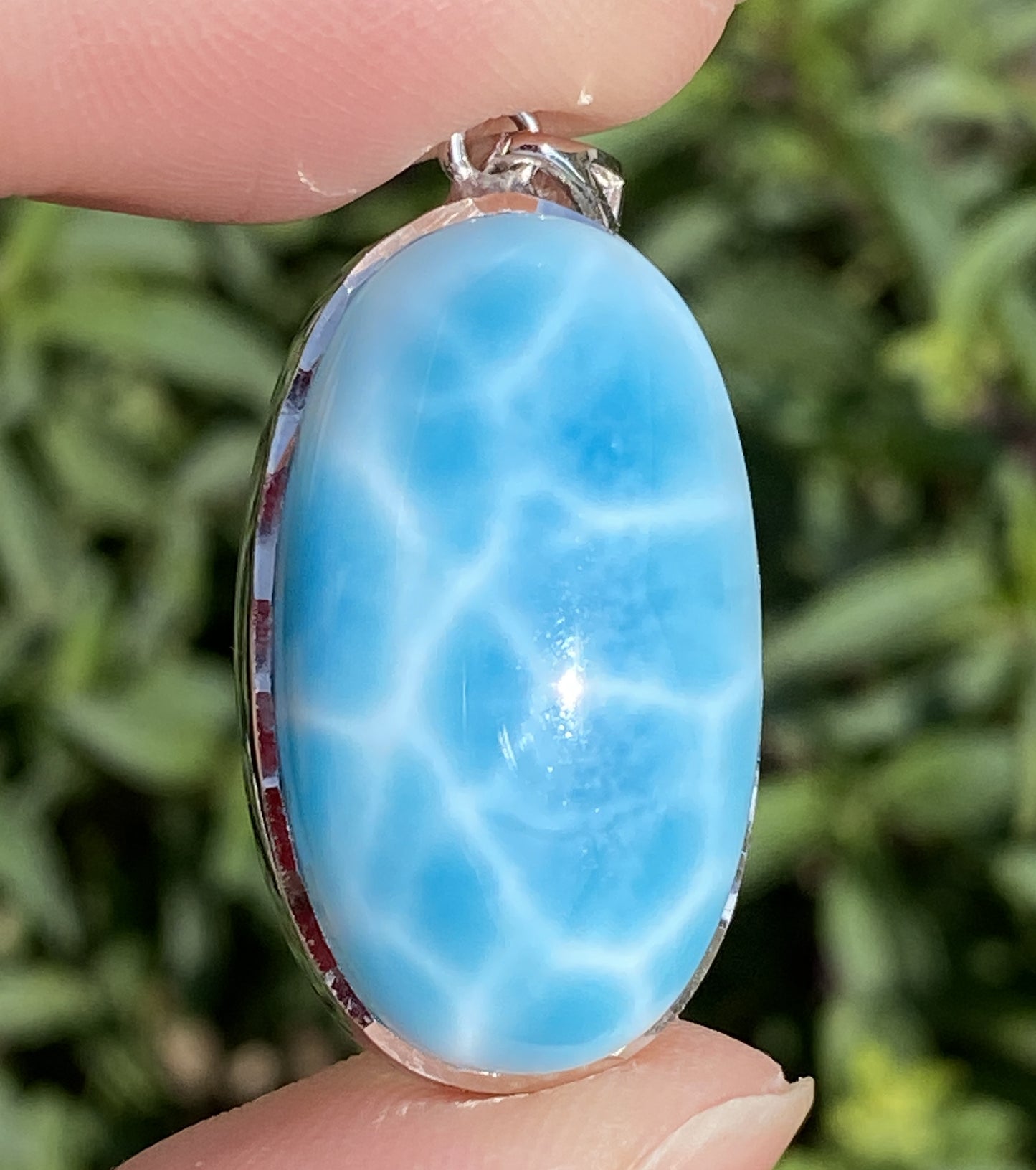 Larimar,AAAA Natural Dominican Larimar Pendant,Larimar Bracelet,Anniversary Gift, Larimar Jewelry,SilverJewelry ET376