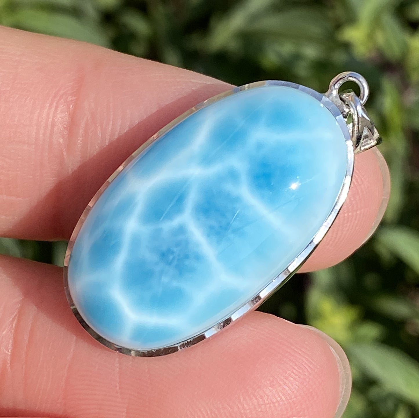 Larimar,AAAA Natural Dominican Larimar Pendant,Larimar Bracelet,Anniversary Gift, Larimar Jewelry,SilverJewelry ET376