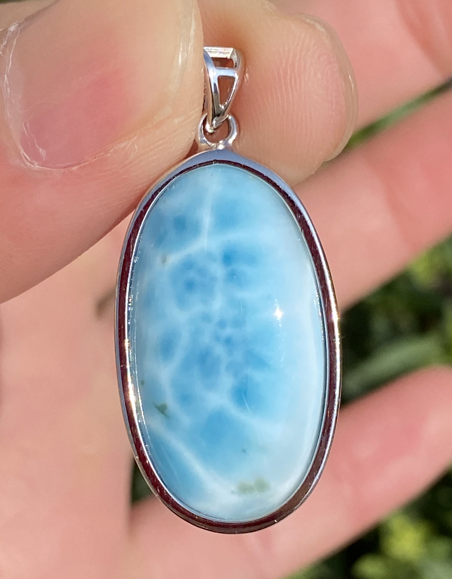 Larimar,AAAA Natural Dominican Larimar Pendant,Larimar Bracelet,Anniversary Gift, Larimar Jewelry,SilverJewelry ET376