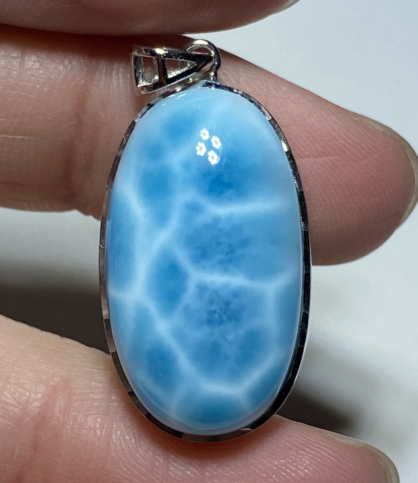 Larimar,AAAA Natural Dominican Larimar Pendant,Larimar Bracelet,Anniversary Gift, Larimar Jewelry,SilverJewelry ET376