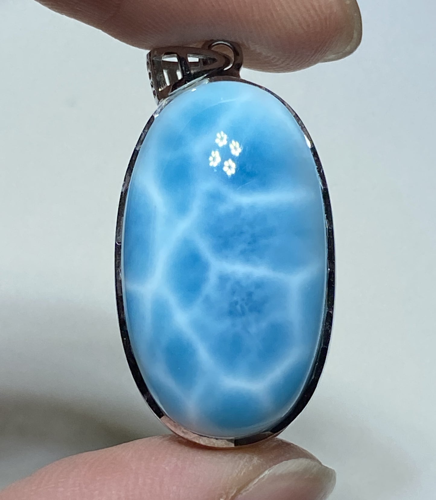 Larimar,AAAA Natural Dominican Larimar Pendant,Larimar Bracelet,Anniversary Gift, Larimar Jewelry,SilverJewelry ET376