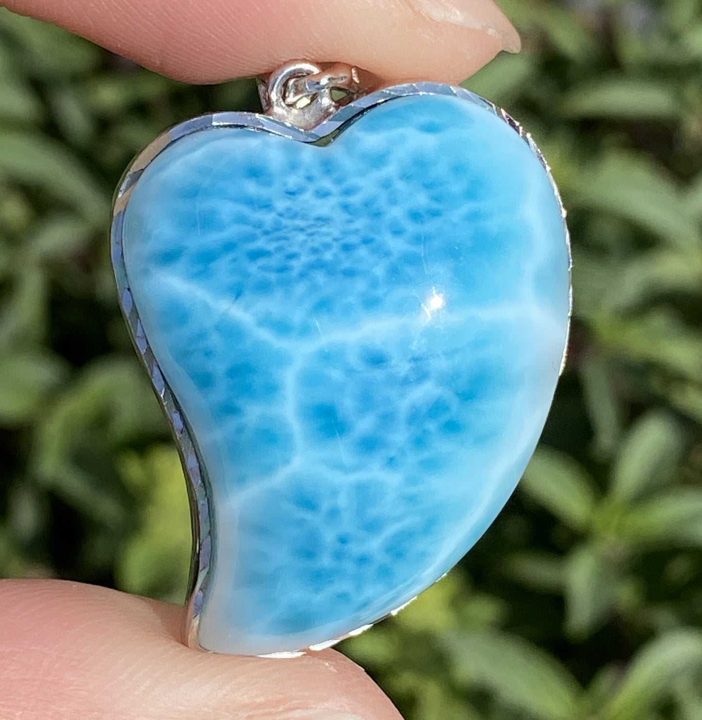 Larimar,AAAA Natural Dominican Larimar Pendant,Larimar Bracelet,Anniversary Gift, Larimar Jewelry,SilverJewelry E379