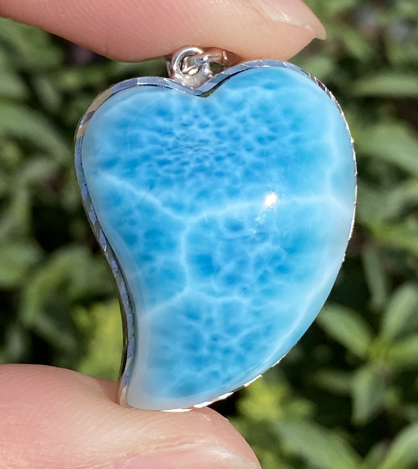 Larimar,AAAA Natural Dominican Larimar Pendant,Larimar Bracelet,Anniversary Gift, Larimar Jewelry,SilverJewelry E379