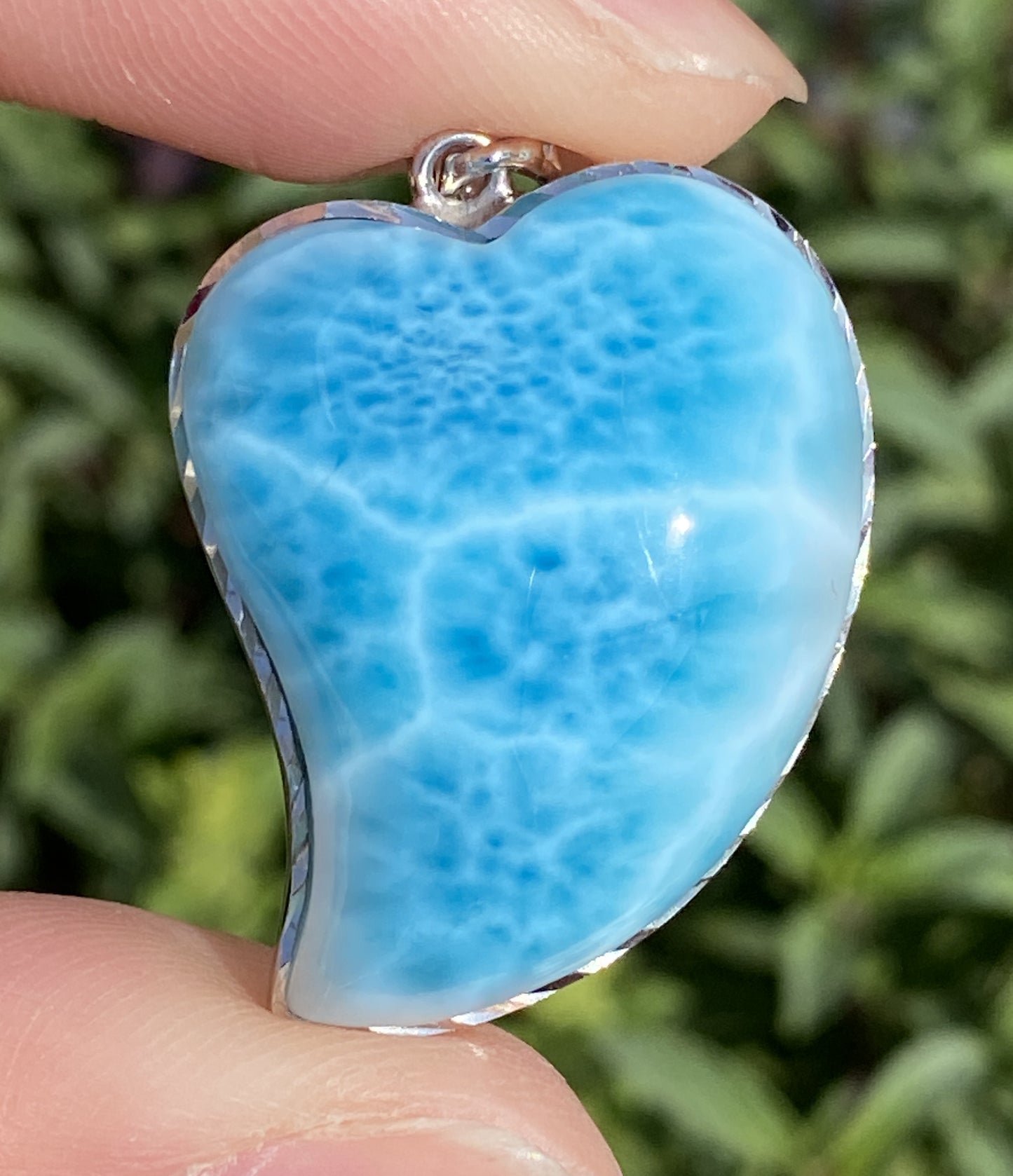 Larimar,AAAA Natural Dominican Larimar Pendant,Larimar Bracelet,Anniversary Gift, Larimar Jewelry,SilverJewelry E379